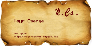 Mayr Csenge névjegykártya